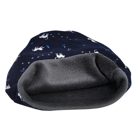 Women Cotton Cat Printing Beanie Hats Casual Outdoor Warm For Both Hats And Scarf Use