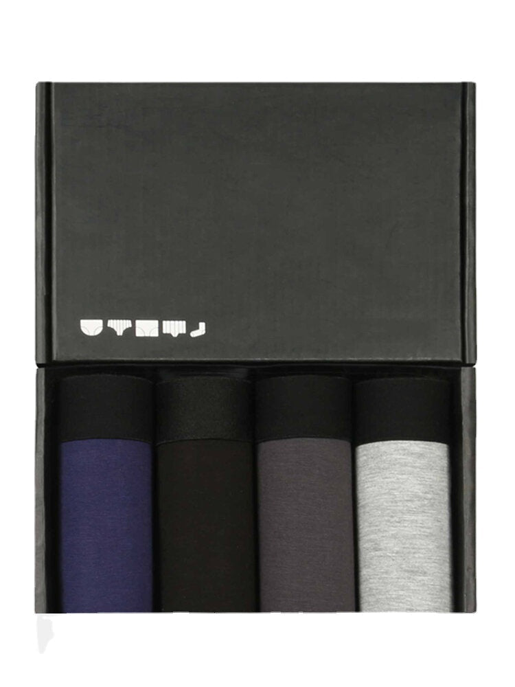 Mens Modal Solid Breathable Thin Slim Wide Elastic Waist U Convex Pouch Boxers