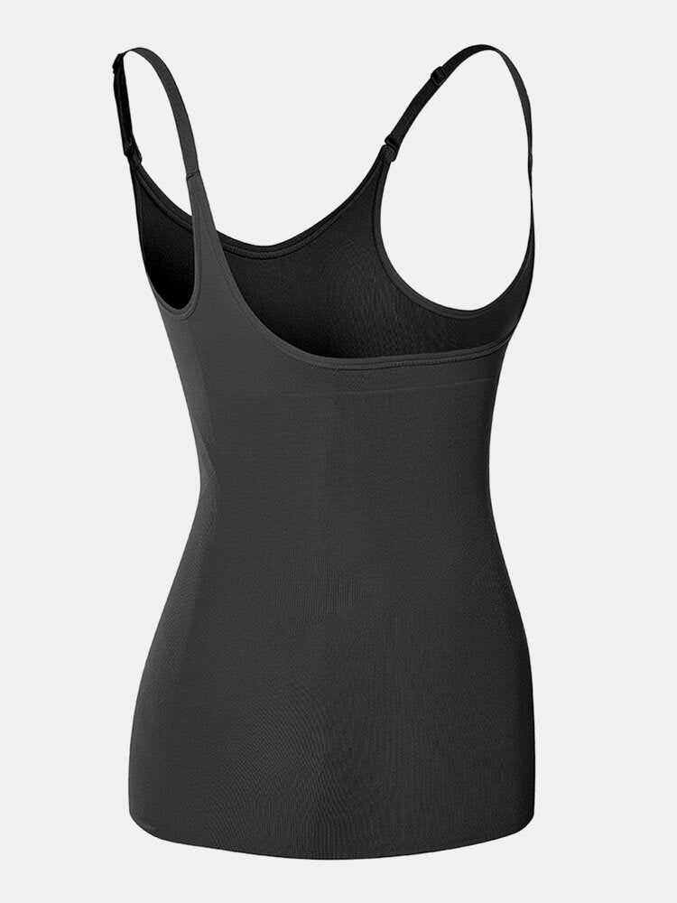 Women Slim Abdomen Control Body Shaping Stretch Adjustable Straps Bodysuit Vest