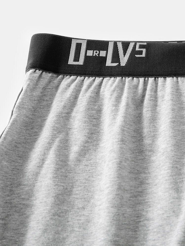 Mens Cotton Plain Loose Breathable Thin Home Elastic Mid Waist Shorts Boxers