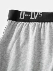 Mens Cotton Plain Loose Breathable Thin Home Elastic Mid Waist Shorts Boxers