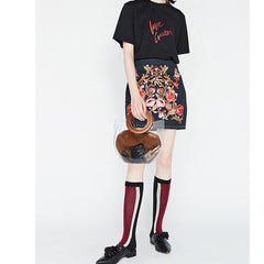 Women Crocodile Pattern Bag Clear 2 Pieces Handbag