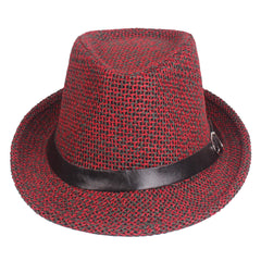 Men Summer Woven Straw Hat Outdoor Sun Protection Wild Brimmed Jazz Hat Visor