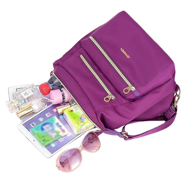 women nylon waterproof double sided crossbody multifunctional shoulder bag backpack