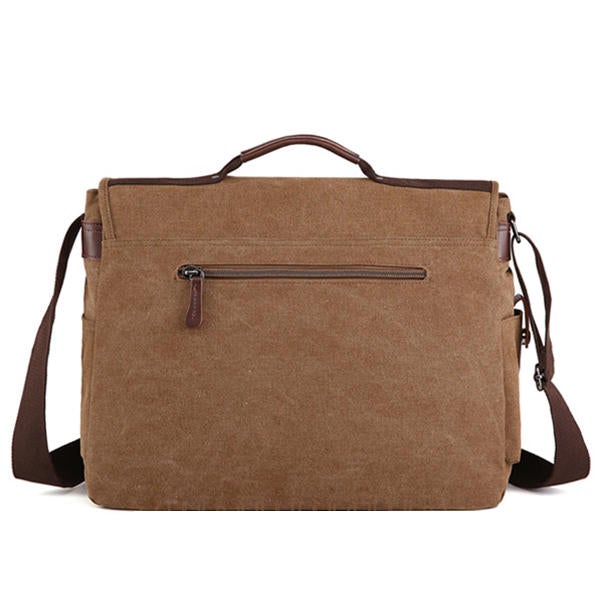 Large Capacity Canvas Business Laptop Bag Shoulder Crossbody For Men