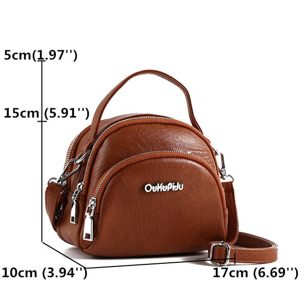 Women Faux Leather Mini Phone Bag Multi-Slot Retro Crossbody