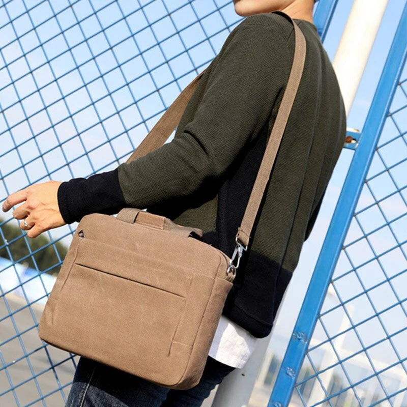 Men's Canvas Crossbody Shoulder Bag for Business