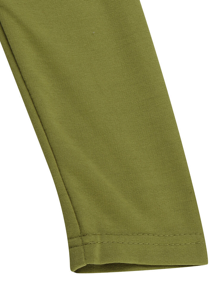 Casual Women Solid Color V-Neck Pocket Long Sleeve Mini Dress