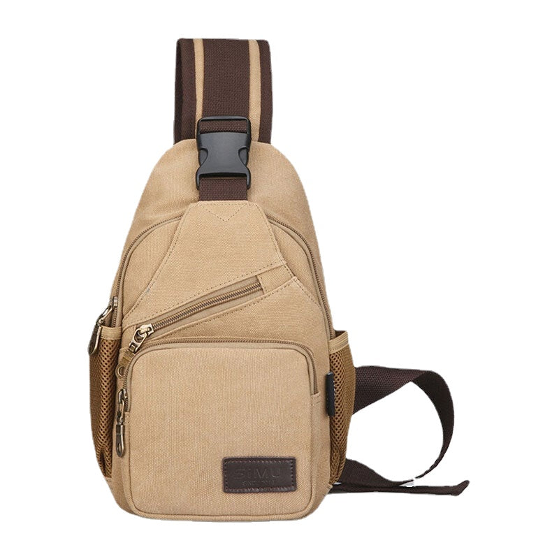 Men Vintage Canvas Shoulder Bag Crossbody Chest