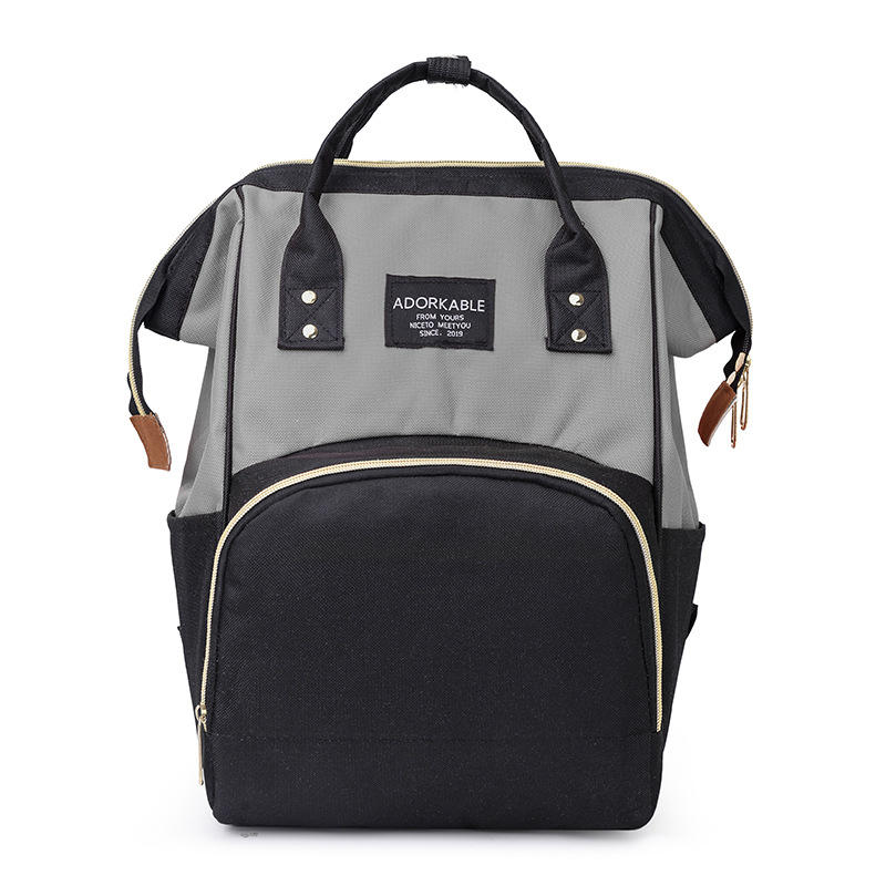 Women Fashion Canvas Casual Mummy And Kids Patchwork Backpack Handbag