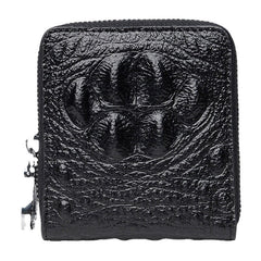 Men Cowhide Bifold Short Alligator Print Wallet RRFID Anti-magnetic 6 Card Slot Holder Money Clip Driver's License