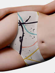 Women Print Seamless Breathable Full Hip Mid Waist Panty