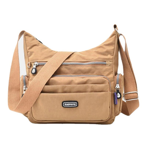 Women Waterproof Multi-pocket Solid Casual Crossbody Bag Shoulder Bag