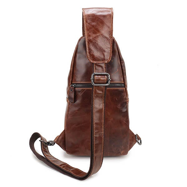 Men Vintage Genuine Leather Retro Crossbody Bag Chest