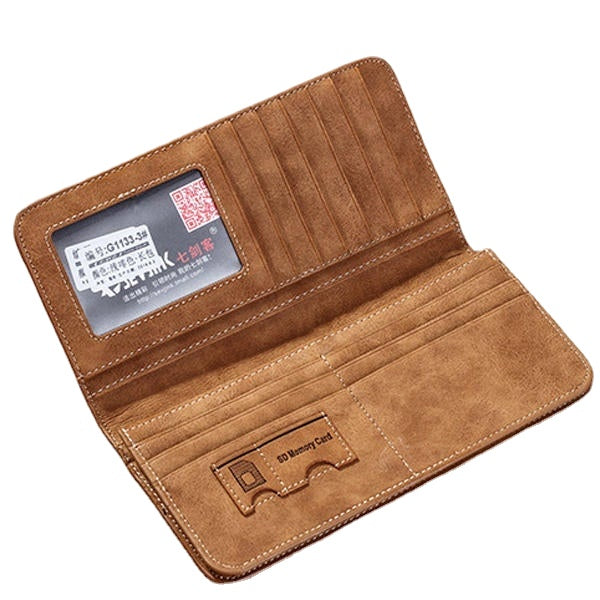 Vertical PU Leather Wallet 13 Card Slots Card Holder Casual Bill Holder For Men