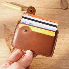 Men Genuine Leather Vintage Multi-Card Slots Bus Card Holder Mini Small Wallet