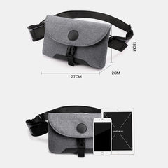 Men USB Charging Solid Color Casual Outdoor Sport Multi-carry Chest Bag Crossbody Belt