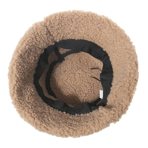 Unisex Lamb Hair Suede Plus Thicken Warm Windproof Soft All-match Bucket Hat