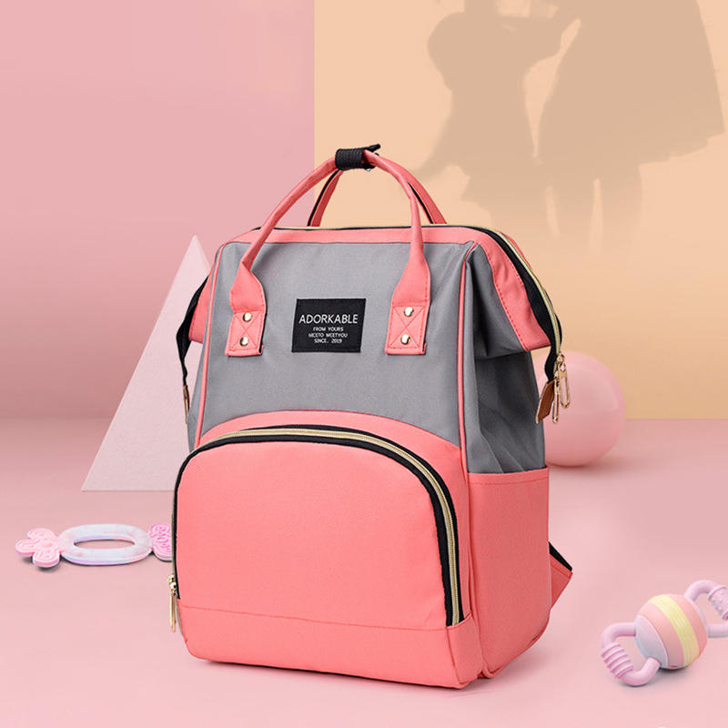 Women Fashion Canvas Casual Mummy And Kids Patchwork Backpack Handbag