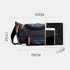 Men Waterproof Outdoor Headphone Plug Crossbody Bag Chest Sling