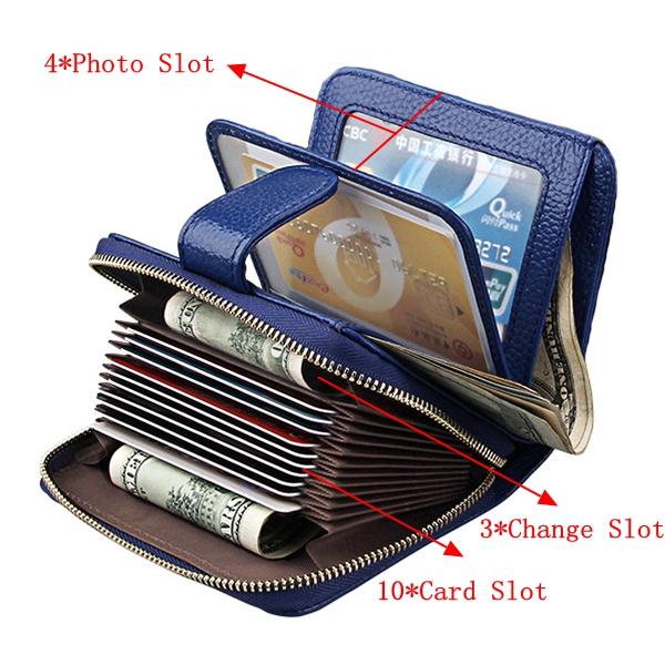 Genuine Leather Unisex 10 Card Slot Wallet Fashion Hasp Holder