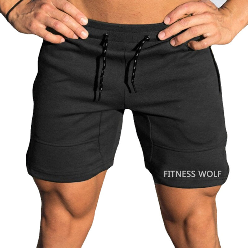 Mens Sports Bicycle Drawstring Slim Fit Solid Color Casual Shorts