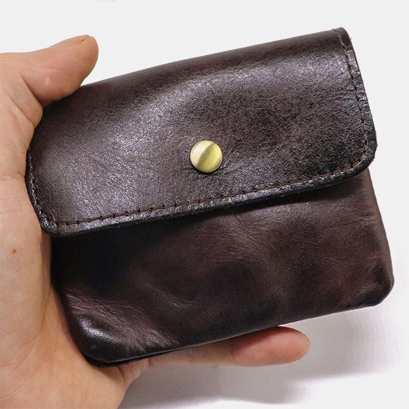 Unisex Genuine Leather Multi-card Slot Card Holder Multifunction Coin Purse Cowhide Small Wallet