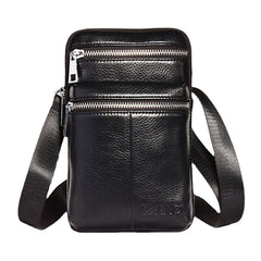 Men Genuine Leather Belt Bag Casual Crossbody Shoulder