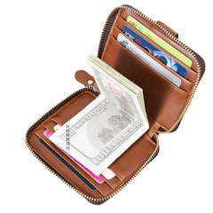 Men Small Casual Card Holder Wallet Zipper Coin Bag