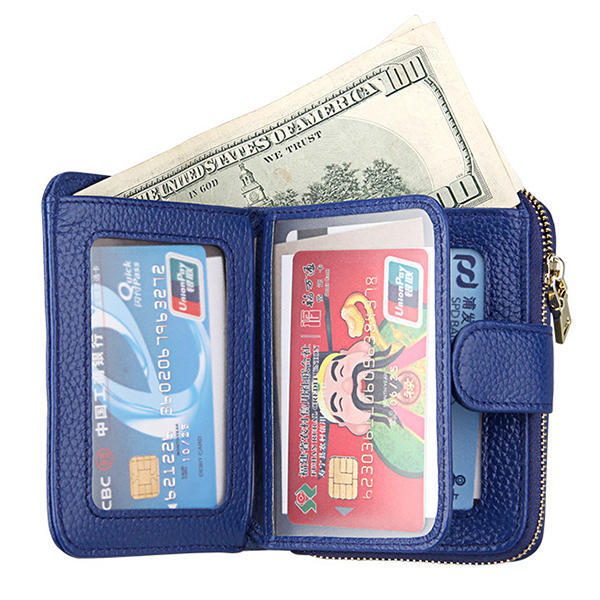 Genuine Leather Unisex 10 Card Slot Wallet Fashion Hasp Holder