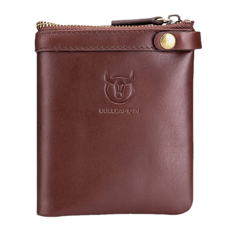Genuine Leather Multi-Card Holder Zipper Wallet Coin Bag For Men