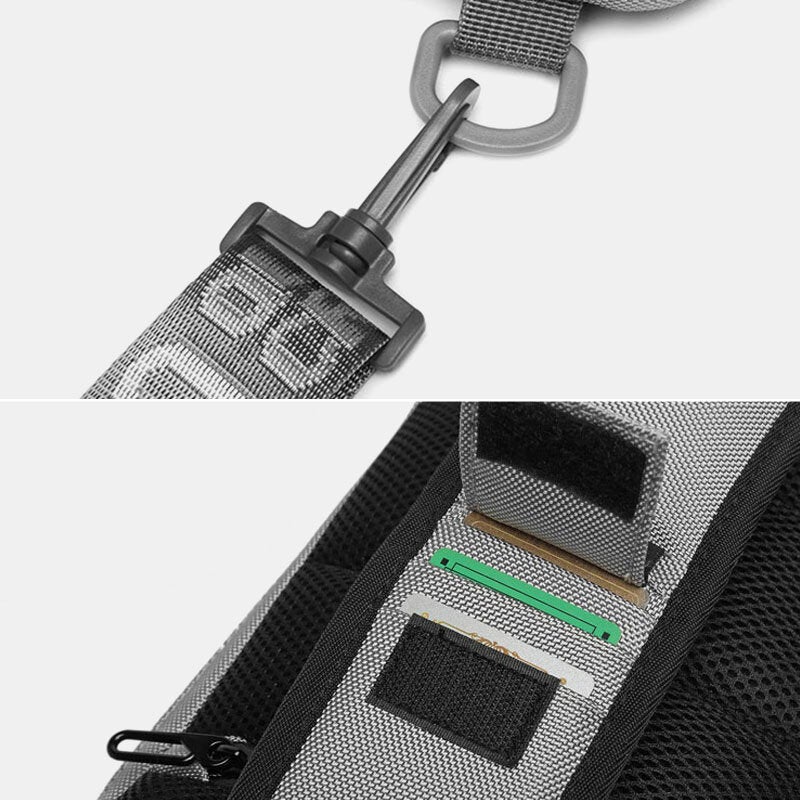 Men Oxford Letter Front Password Lock Anti-theft Design USB Charging Crossbody Bag Multi-pockets Multi-compartments Chest