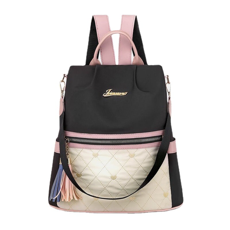 Women Patchwork Tassel Embroidery Thread Love Multi-carry Backpack