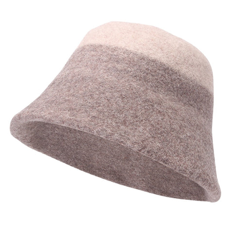Women Woolen Double-sided Wear Short Brim Bucket Hat Outdoor Windproof Warm Bell-shape Fisherman Hat