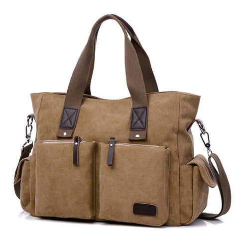 Large Capacity Men Women Canvas Multifunctional Crossbody Bag Outdoor Handbag