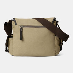 Men Vintage Large Capacity Wear-Resistant Canvas Crossbody Bag Casual Shoulder