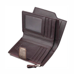 Men PU Leather Casual Wallet Hasp Zipper Credit Card Holder Coin Bag