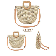 Women Summer Beach Bag Travel Straw Top Handle Big Capacity Handbag