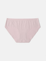 Women Solid Color Breathable Ice Silk Underwear Cozy Mid Waist Panties