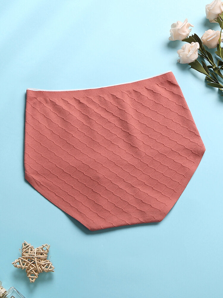 Women Daisy Print Textured Graphene Antibacterial Cotton Cozy High Waist Panties