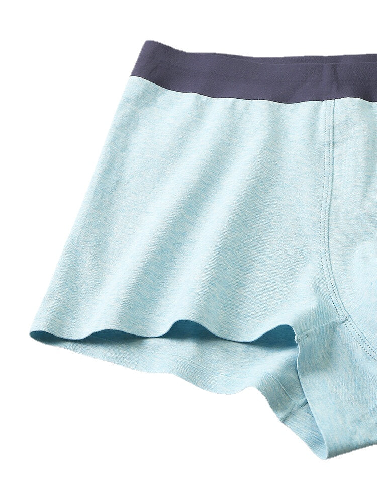 Multipacks Mens Seamless U Convex Cotton Boxers Solid Color Underpants Sets