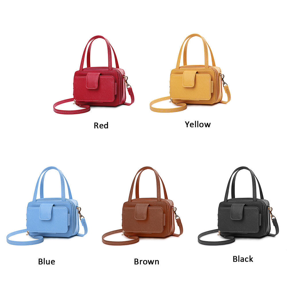 Women Square 6 Card Holders Phone Bag Lightweight Multi-Pocket Crossbody