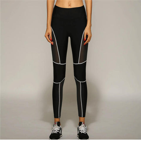 Female Sexys Fitness Trousers Honeycomb Mesh Fabric Hip Up Elasticity Sport Leggings