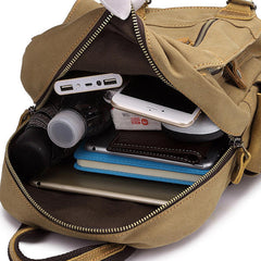 Multi-function Canvas Casual Bag Messenger Bag Shoulder Bag Small Backpack For Men Women