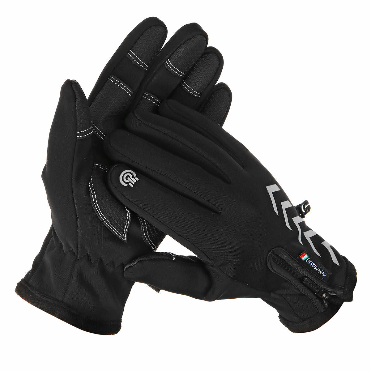 Winter Warm Touch Screen Full Finger Gloves Reflective Strip Windproof Anti slip Cycling Thermal Bike Glove