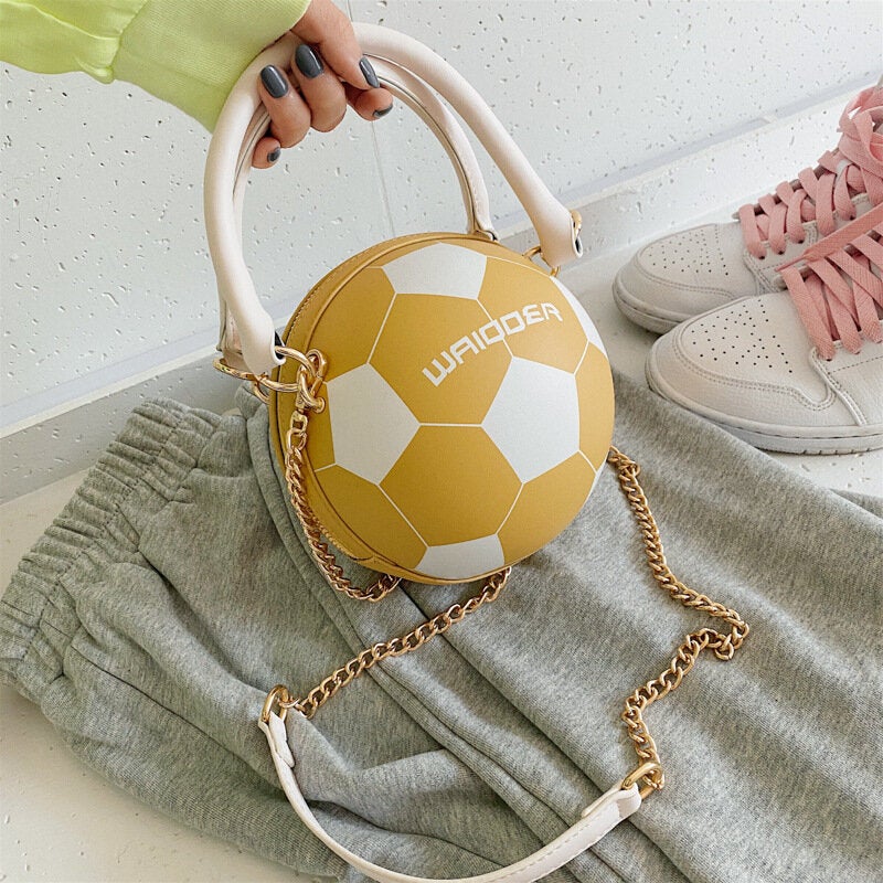 women fashion basketball football chains casual handbag crossbody bag