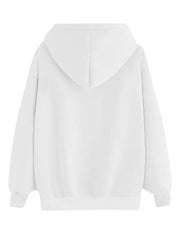 Hoooded Print Long Sleeve Women Casual Sweatshirt