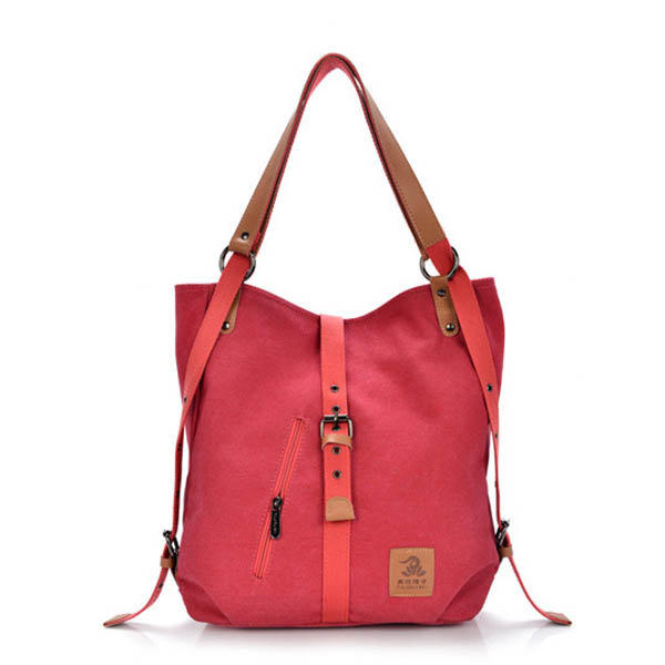 Women Men Canvas Handbags Multifunction Backpack Casual Shoulder Bags Students School