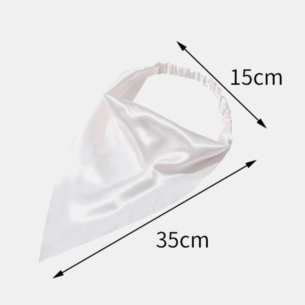 Women Chiffon Solid Color Elastic Wild Triangle Scarf Headband Headscarf Headwear