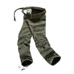 Men Thick Outdoor Multi Pockets Polar Fleece Lined Cotton Cargo Pants